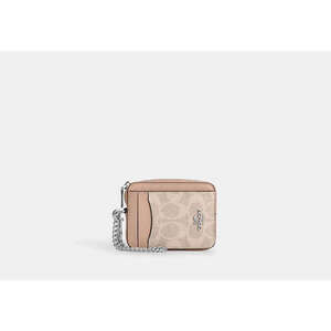 Coach Zip Card Case In Signature Canvas